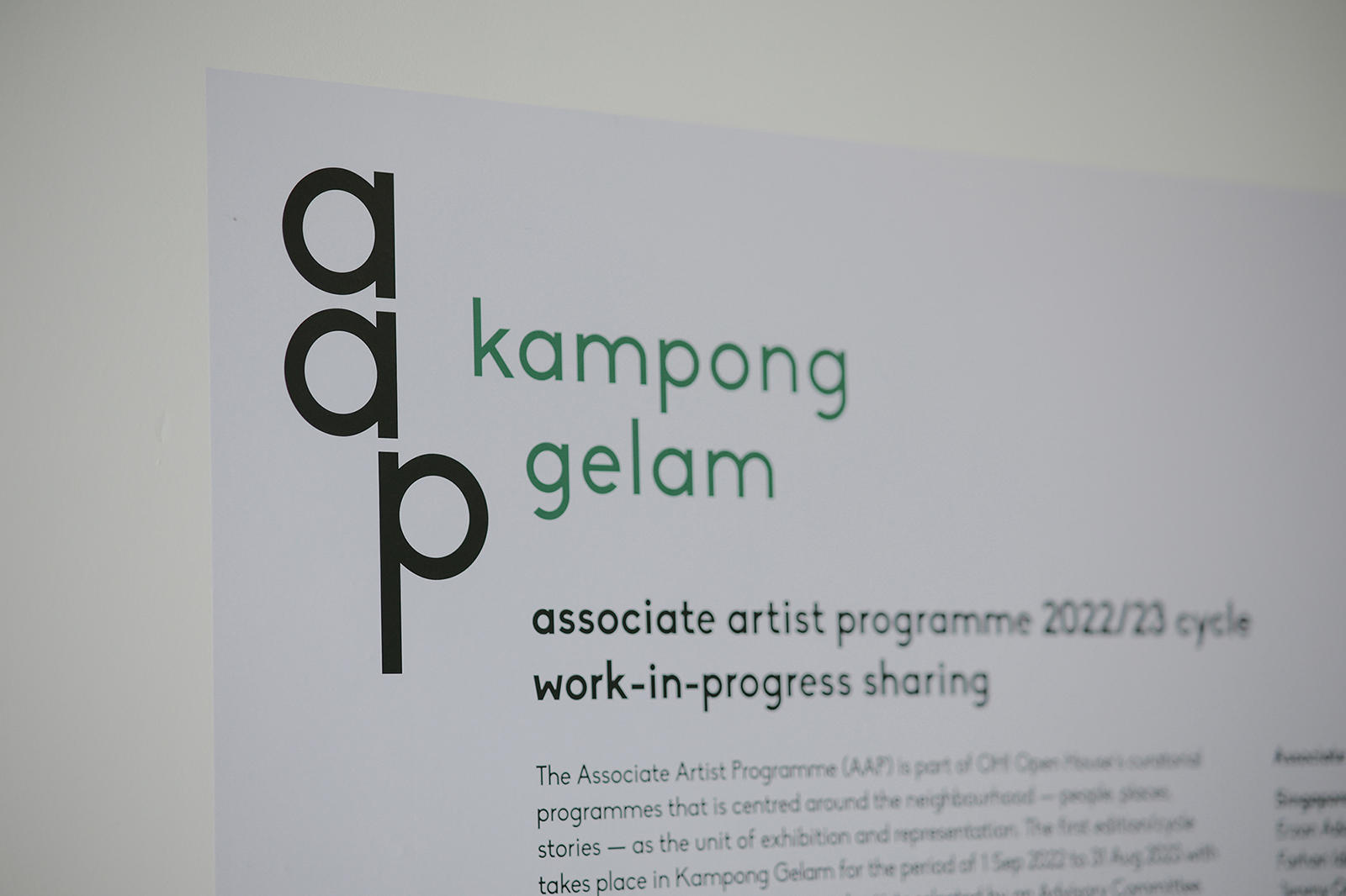 Associate Artist Programme (AAP)